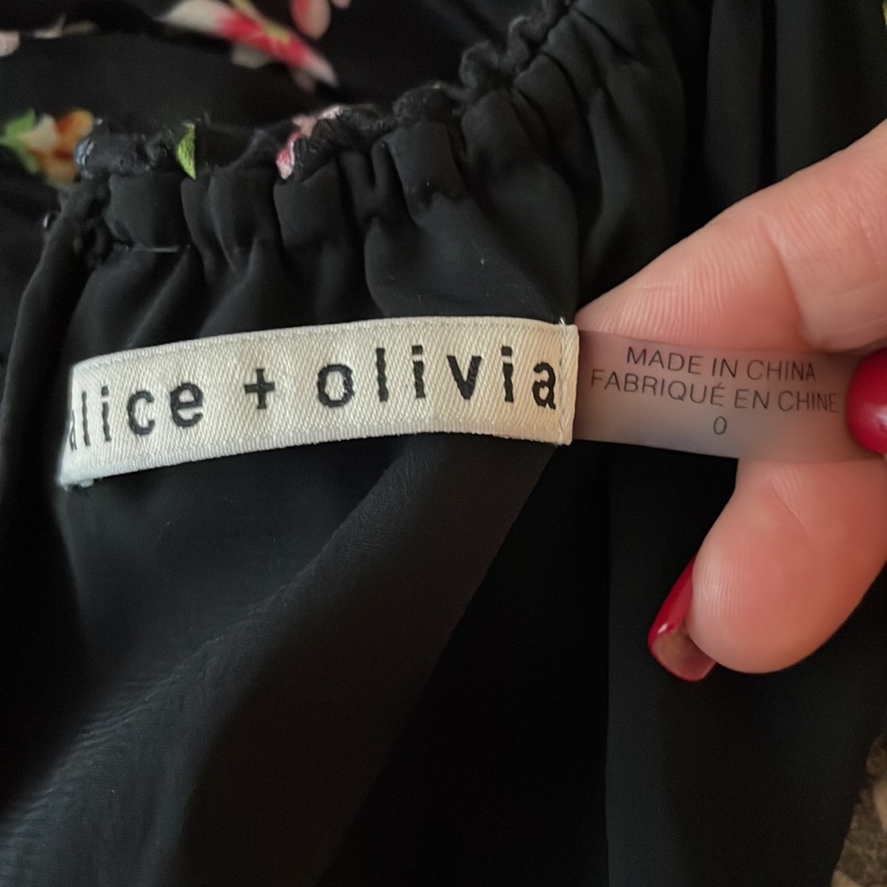 Alice + Olivia Cherri Black Maxi Dress Off Shoulder size 0 - Picture 12 of 12